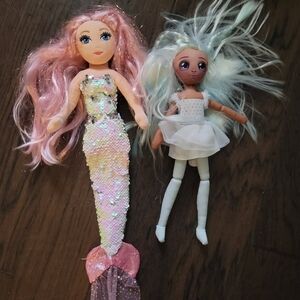 Sparkle Sequin Mermaid Doll with Pastel Hair